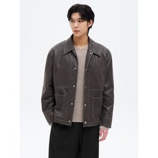 [국내매장정품] 에잇세컨즈 8SECONDS 페이크 레더 패디드 헌팅 자켓 재킷 애쉬 21513ZAY24 146758