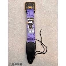 夢成音樂中心 IKARIKUMA 小黑熊吉他背帶 紫色吉他背帶 電吉他背帶 貝斯背帶 現貨供應, 1個