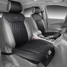 CAR PASS 카시트 통기 나파 자동차용 사이드리스 방수 시즌 커버 프로텍터 시트 가죽, Black, Front Seat
