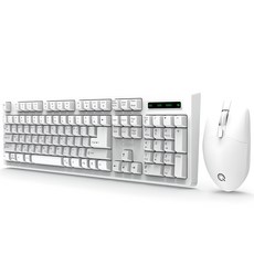 큐센 무선 키보드 + 마우스 + 키스킨 세트, MK450, 화이트, 일반형