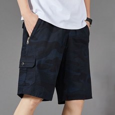 ZuoLuoCHILDE 夏季男士純棉迷彩工裝短褲，寬鬆休閒五分褲