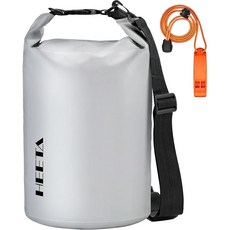 HEETA 방수 드라이백 롤탑 남녀공용 서바이벌, 40L, 밝은 회색