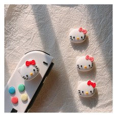 파브 러블리 헬로키티 닌텐도 스위치 OLED 조이콘 키캡 스틱커버 4개입, 헬로키티+하트, 4개