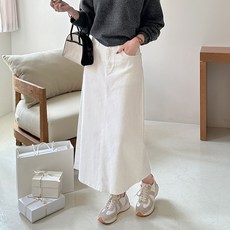 데일리앤 루드 키작녀 키큰녀 기장선택 S-2XL 사이즈 코튼 면 스판 스커트 빅사이즈 뒷트임 롱 하비 치마 봄 가을 간절기