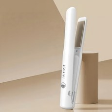 [캬오유] 충전식 무선 헤어 고데기 휴대용 음이온 판고데기, 화이트, BL-006