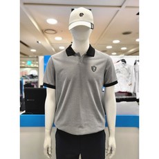 디즈니골프 남성 여름 밑단 시보리 카라 배색 반팔 티셔츠 DP2MTS031