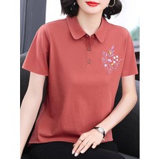 여름 반팔티 할머니 상의 시니어 시원한 마담 카라티 반소매 여성용
