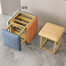 다기능 루빅 큐브 스툴 거실 커피테이블 수납 접이식 가정용 체어, 오색 기술 패브릭 소형