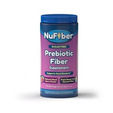 NuFiber 섬유질 보충제 일일 프리바이오틱 섬유 115회분 천연 혼합 베리 맛 그릿 프리 글루텐 및 설탕 없음 소화 장 건강을 지원하는 식물 기반 옥수수 파우더, NuFiber 섬유질 보충제, 일일 프리바이오틱 섬유,, 1개, 495g