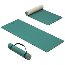 WEILA 두꺼운 요가매트 10mm 소음방지 실내 운동 매트 tpe 미끄럼방지 스트레칭 매트, 1개, 녹색 + 베이지
