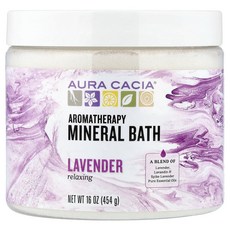 아우라카시아 아로마테라피 미네랄 목욕 느긋한 라벤더 16 온스 (454g), 454g, 1개