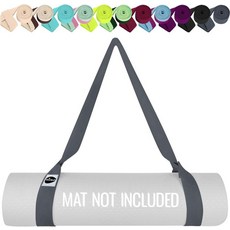 테세움 요가 매트 스트랩 u2013 30 색상 조절 가능 홀더 슬링 [매트 미포함], 그레이 마카롱, 1개