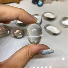 白水晶滾石 淨化消磁能量石, 1個