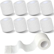 밴드 탄력 반창고 운동 손목 발목 무릎 반려동물 8팩 2인치 x 5야드 응집성 랩 셀프 접착 붕대 신축성 스틱 수의사 테이프(흰색), 2 Inch_White, 2 Inch