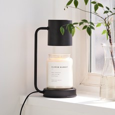 메르시앤코 데일리 빛조절 캔들워머 무드등 집들이선물추천 할로겐전구포함, black 블랙, 1개