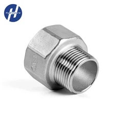 304 스테인레스 스틸 BSP 나사 파이프 피팅 1/8''-2'' 엘보 45/90도 티 4방향 리듀서 남성/여성 어댑터 커, 20 11l2 to 1 Inch, 01 1pcs