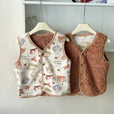 女童馬甲加絨 秋冬 外穿奧粒絨開衫 背心 男童寶寶嬰幼兒童裝保暖馬夾