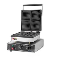 4구 와플 메이커 타이머 코팅 와플팬 인덕션 오븐용, 대형 격자 4구 사각형