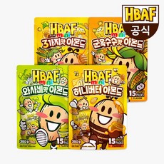 HBAF 바프 아몬드 미니팩 15봉 300g, 1세트 미니 허니버터 아몬드 (15봉 300g)