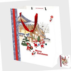 크리스마스 한옥 쇼핑백 10개 세트 1P 선물 종이 가방, 상세페이지 참조, 상세페이지 참조