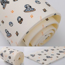 DFMEI 防撞條嬰兒加厚牆角包邊窗臺牀頭牀邊軟包頭海綿泡沫護角牆貼, 1個, 太空熊貓 (皮紋防撞條)加厚