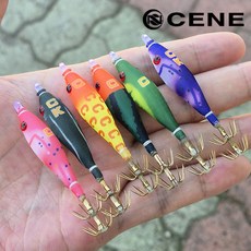 세네 옵빠이슷테 땅꼬마 미니 한치에기 호래기 이카메탈 다단 에기, 혼합색상, 1세트, 15g 혼합색상, 1세트, 15g