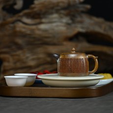 原礦柴燒手工井欄壺國風刻繪紫砂壺 170ML, 1個, 1L, 柴燒井欄壺170ml:170ml