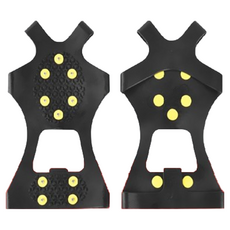 防滑冰爪鞋套，高強度鋼爪，耐磨橡膠，冬季防滑必備，適用多種鞋款, 黑色