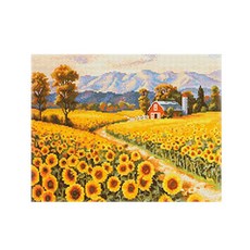 DIY 보석십자수 명화 해바라기 산책길 40x50 큐빅 페인팅, 1개