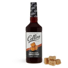 Collins 브라운 슈가 시럽 - 칵테일용 심플 시럽 브라운 슈가 커피 시럽 - 칵테일 시럽 946.4ml(32온스) 1개 세트, 1, 946.4ml