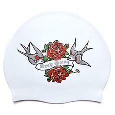 오호라스튜디오 링클 실리콘 수영모자, 장미제비, 1개