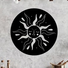 빈티지 선 페이스 알루미늄 아트 방수 거실 정원, WHITE