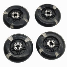 兒童扭扭車配件 寶寶搖擺車 妞妞車前後輪 閃光靜音軲轆輪胎 腳架含輪子 通用型兒童車配件 全套三角架靜音滑行, 1個, 黑色 8cm靜音閃光輪*4個