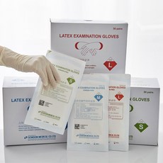 세운메디칼 파우더프리 의료용 라텍스 멸균장갑 진료 수술용 글러브 SML 50조 100매, M, 1개