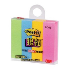 3M Post-it 利貼 狠黏 標籤紙 便條紙 600S 700S 四色 辦公文具, 1個