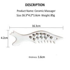 (2개) 세라믹 얼굴 바디 괄사 도자기 괄사마사지 림프순환마사지용품, 화이트 물고기, 1개