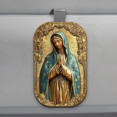 Jesuspirit 맞춤형 자동차 바이저 클립 - 수호 천사 클립 과달루페의 성모 기독교 액세서리 새로운 운전자 및 종교 선물 (마리아와 예수) 228532, 빈티지 스타일 성모 마리아