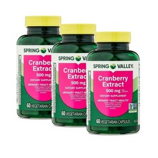 스프링밸리 크랜베리 추출물 500mg 캡슐 Spring Valley Cranberry Extract, 3개, 60정