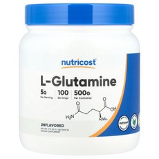 Nutricost L-글루타민 무맛 500g(17.9oz), 1개, 303g