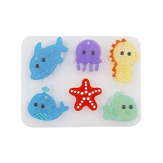 레진아트 실리콘몰드/귀염바다친구 6종세트/홀타입, 1개