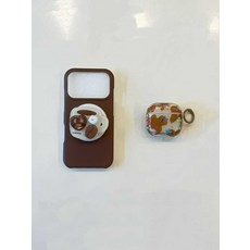 咖啡杯造型手機殼 AirPods保護殼套裝 可愛矽膠手機保護套 耳機保護殼, 棕色iPhone17 air, 999個