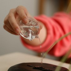 크리스탈 연적 투명 서예도구 먹 물통 벼루 유리, 단일 항목, 1개