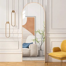 全身穿衣鏡 家用臥室落地鏡 ins風網紅拍照立體大試衣鏡, 秋葉金,【破損包賠】40*150帶支架