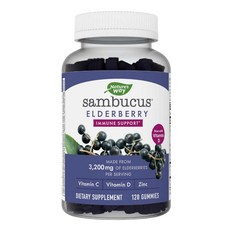 네이쳐스웨이 삼부커스 엘더베리 Sambucus Elderberry with Vitamin C and Zinc 120 gummies, 1개, 120정, 120정
