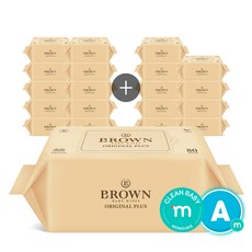 브라운 오리지널 플러스 아기물티슈 리필형, 55g, 80매, 20개