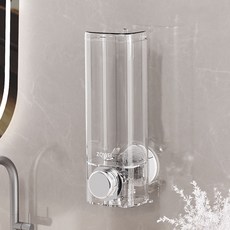 ZOWEI 壁掛式皂液器 450ml 浴室洗手乳沐浴乳分配器, 透明色貼片款, 1個