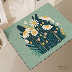 可愛雛菊圖案 入戶地墊, 1套, 款式4【加厚/除塵/防滑/可裁剪】