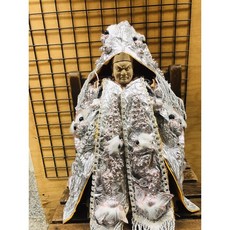 華誠 龍袍 神明衣 提花布 銀色 粒鱗, 1個