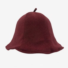 일본사우나모자 사우나 캡 스팀 샤워 헤어캡 타월, 와인 레드