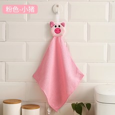 廚房浴室用擦手巾 抹布 可愛動物造型吸水擦手巾, 1個, 小豬